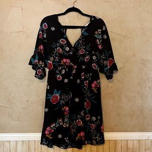 Large Black Floral Dress